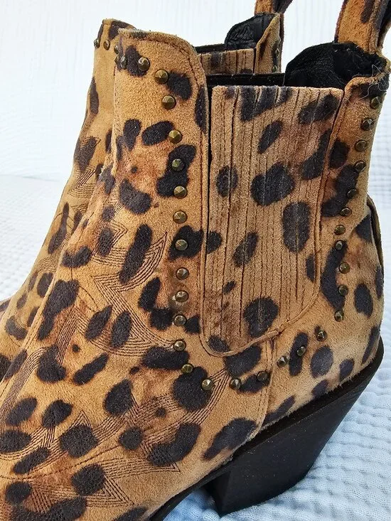 😍NWOT😍 Old Gringo for Cavender's | Leopard Print Western Booties | Women's 8 - Picture 8 of 8